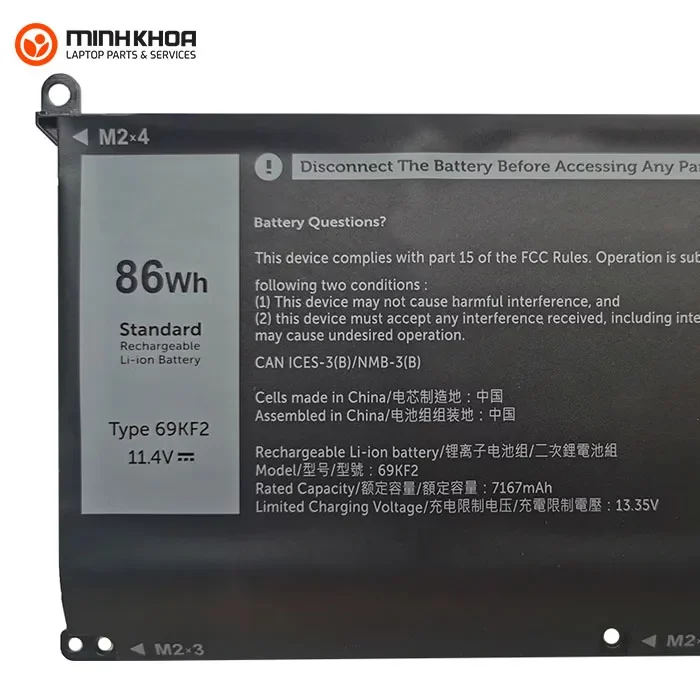 Pin zin laptop Dell XPS 9500 9510 Precision 5550 5560 69KF2 86Wh 8FCTC 56Wh (1) Pin Zin Laptop Dell Xps 9500 9510 Precision 5550 5560 69kf2 86wh 8fctc 56wh (1)
