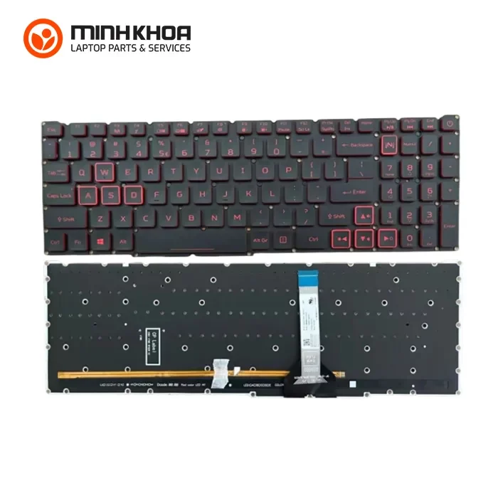 Bàn Phím Zin Led đỏ Laptop Acer Nitro 5 An515, An715, N18c3