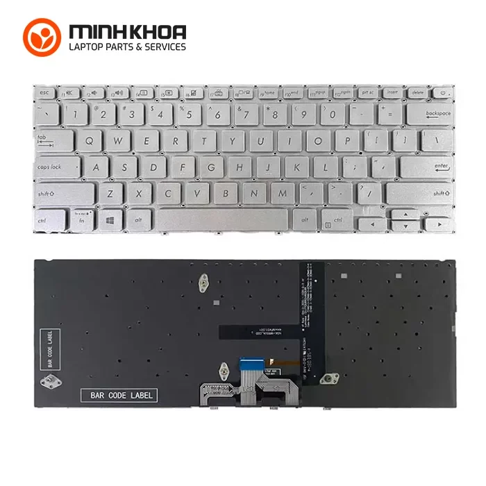Bàn phím led laptop Asus Zenbook UX433, UX433FA, UX433FN bạc Bàn Phím Led Laptop Asus Zenbook Ux433, Ux433fa, Ux433fn Bạc