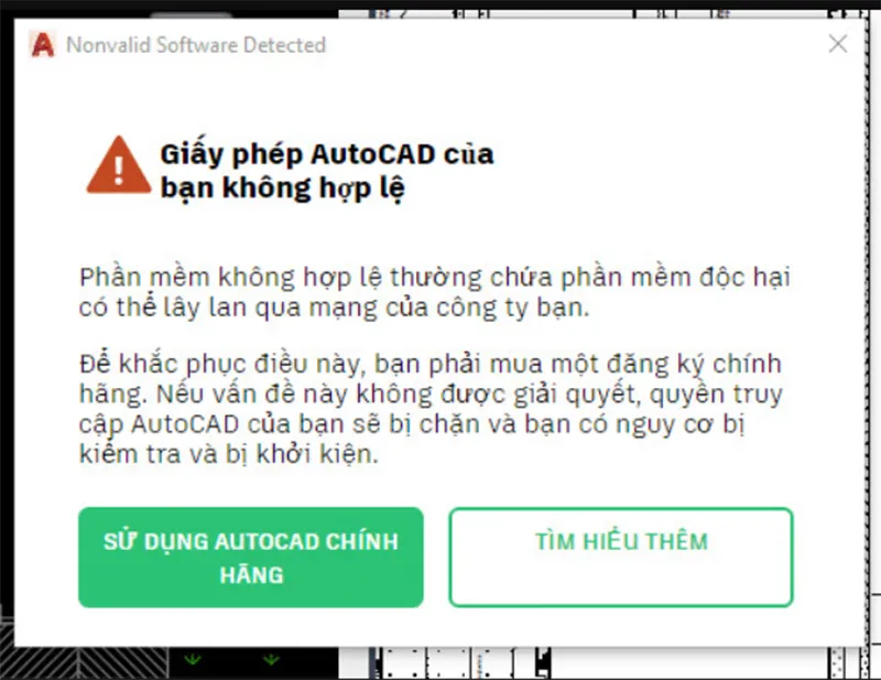 Giấy Phép Autocad Không Hợp Lệ (6)