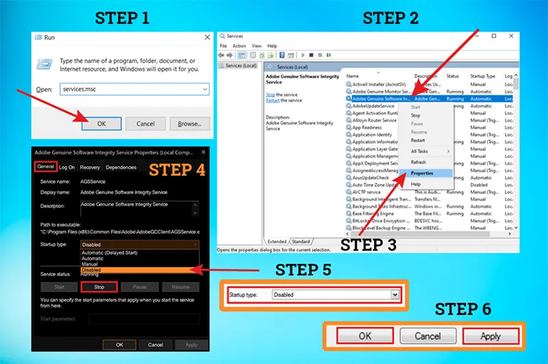 Cách Tắt Adobe Genuine Software Integrity Service (9)