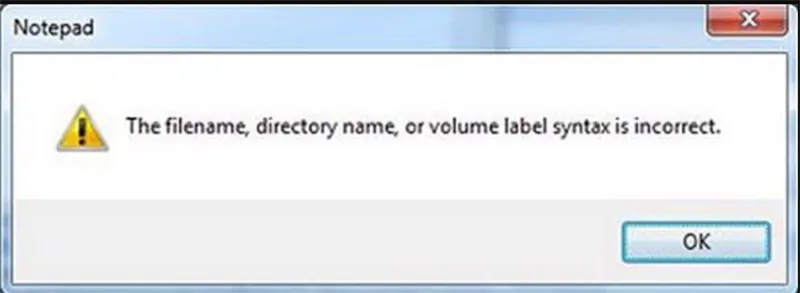 Sửa Lỗi The Filename Directory Name Or Volume Label Syntax Is Incorrect (8+ Cách Fix) (8)