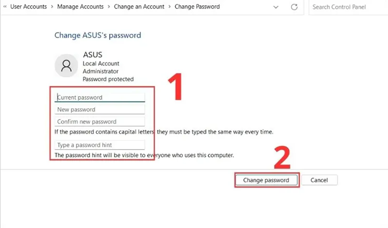 Những Cách Thay đổi Pass Máy Tính Win 11 (4)