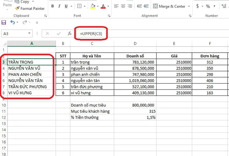 Chuyển Chữ Thường Thành Chữ Hoa Trong Excel (6)