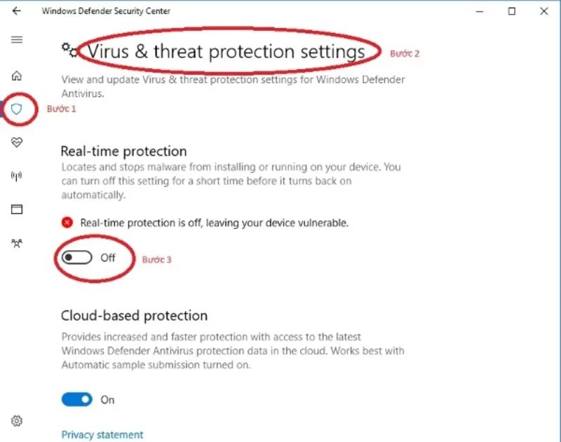 Tắt Diệt Virus Win 10 (5)