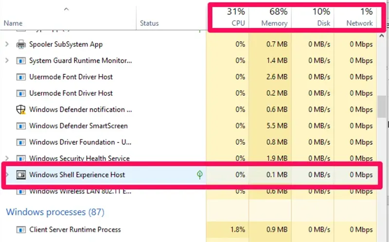 Sửa Lỗi Windows Shell Experience Host Chiếm Bộ Nhớcpu Cao (1)