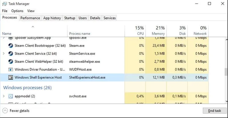 Sửa Lỗi Windows Shell Experience Host Chiếm Bộ Nhớcpu Cao (2)