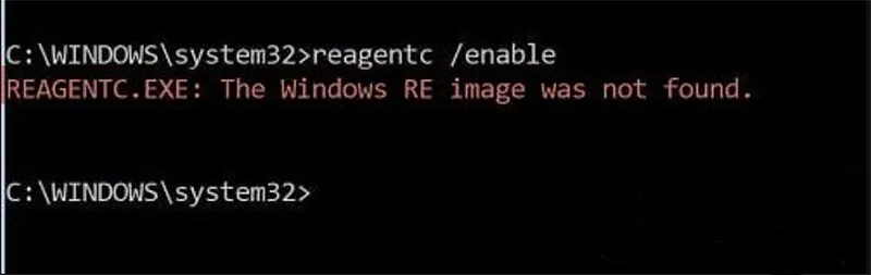 Lỗi The Windows Re Image Was Not Found (2)