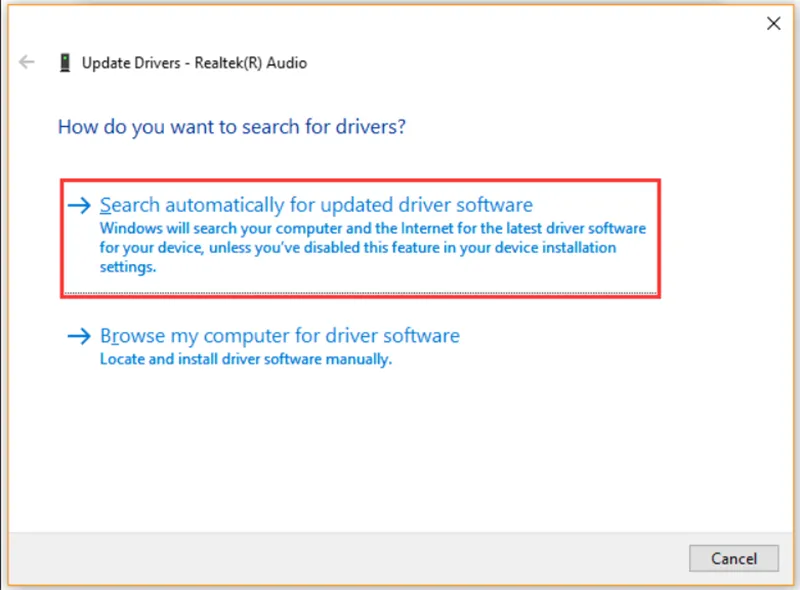 Cập Nhật Trình điều Khiển Realtek Windows 10 (8)