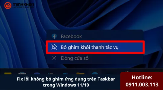 Fix Lỗi Không Bỏ Ghim ứng Dụng Trên Taskbar Trong Windows 1110 (2)