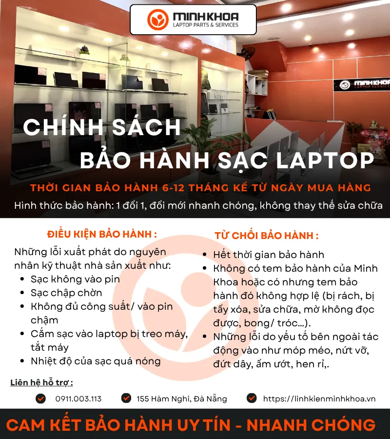 Chính Sách Bảo Hành Sạc Laptop Minh Khoa