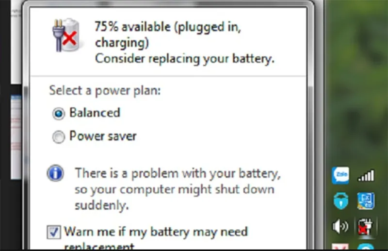 Laptop Báo Lỗi “consider Replacing Your Battery” (3)