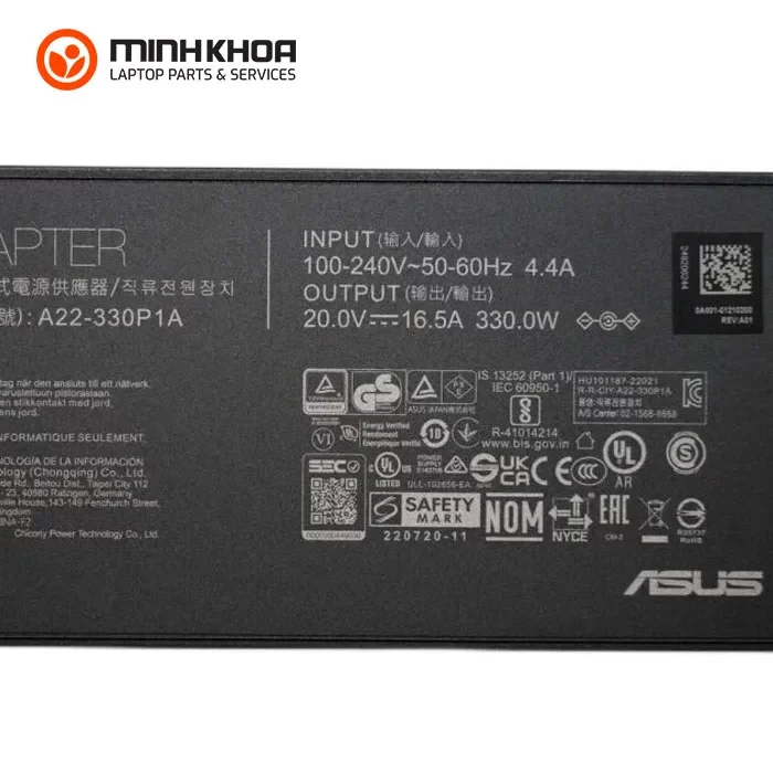 Sạc laptop Asus 20V-16.5A 330W Zin (kim lớn 6.0x3 (1) Sạc Laptop Asus 20v 16.5a 330w Zin (kim Lớn 6.0x3 (1)