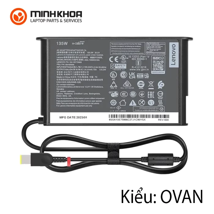 Sạc laptop Lenovo 135W 19.5V- 6.7A đầu USB zin ovan Sạc Laptop Lenovo 135w 19.5v 6.7a đầu Usb Zin Ovan