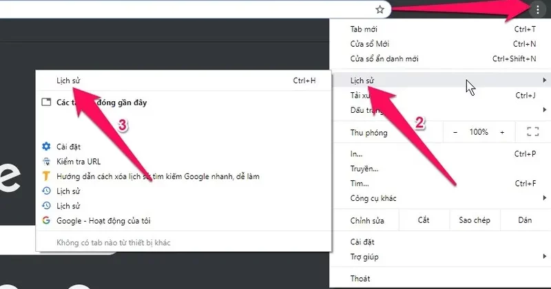 Cách Xóa Lịch Sử Google Chrome Trên Laptop (2)