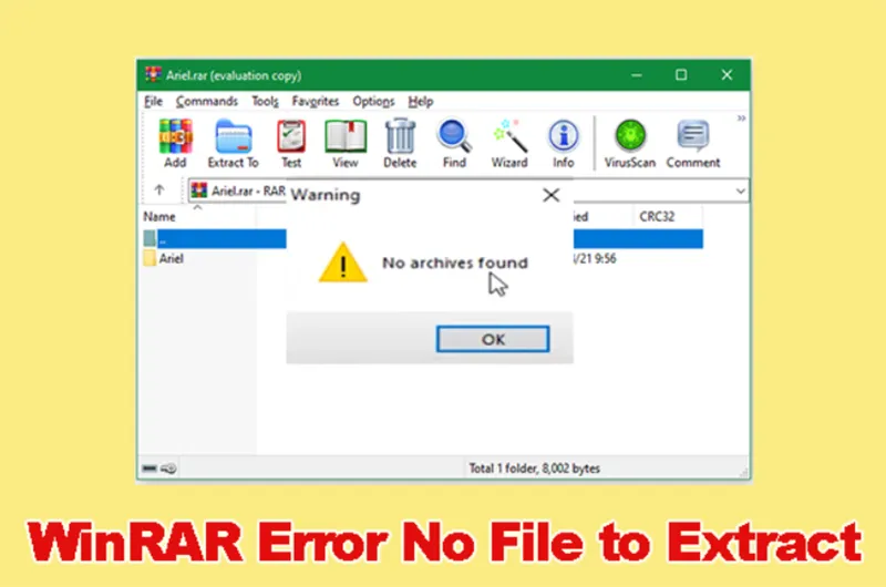 Khắc Phục Winrar Cho Biết No File To Extract (2)