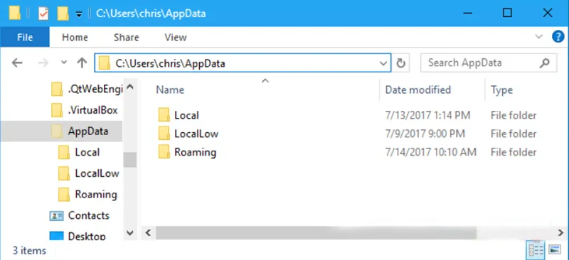 Không Thể Tìm Thấy Thư Mục Appdata Trên Windows (5)