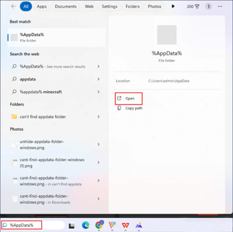 Không Thể Tìm Thấy Thư Mục Appdata Trên Windows (8)