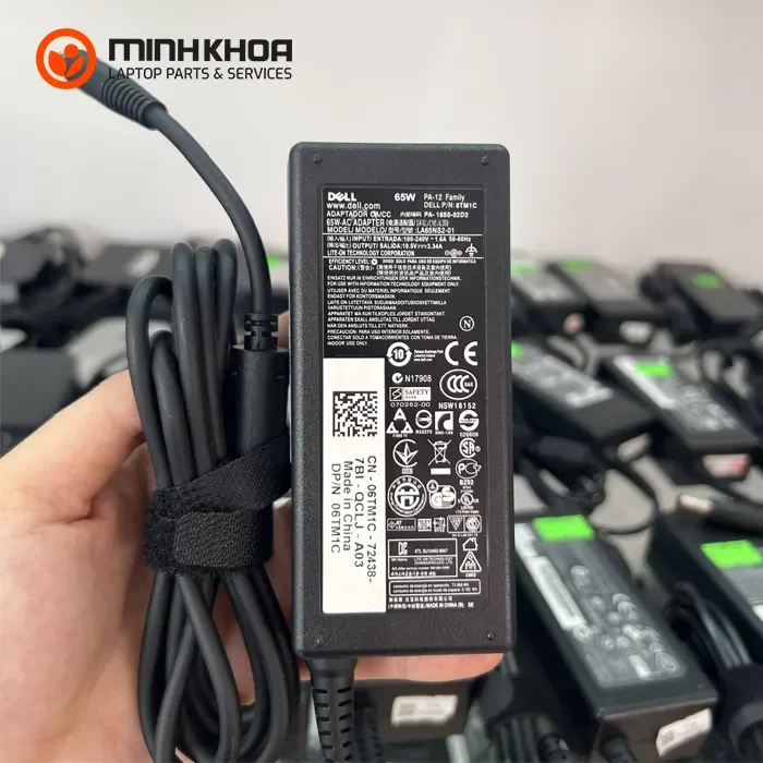 Sạc laptop Dell 65W 19.5V-3.34A đầu kim nhỏ zin (3) Sạc Laptop Dell 65w 19.5v 3.34a đầu Kim Nhỏ Zin (3)