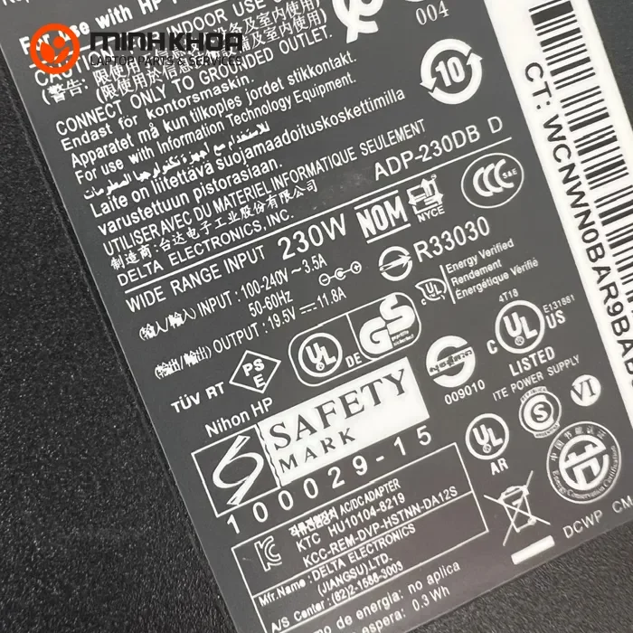 Sạc laptop HP 230W 19.5V-11.8A đầu kim lớn (7.4×5 (4) Sạc Laptop Hp 230w 19.5v 11.8a đầu Kim Lớn (7.4×5 (4)