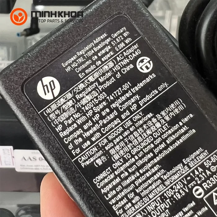 Sạc laptop HP 45W 19.5V-2.31A đầu kim nhỏ Zin (5) Sạc Laptop Hp 45w 19.5v 2.31a đầu Kim Nhỏ Zin (5)