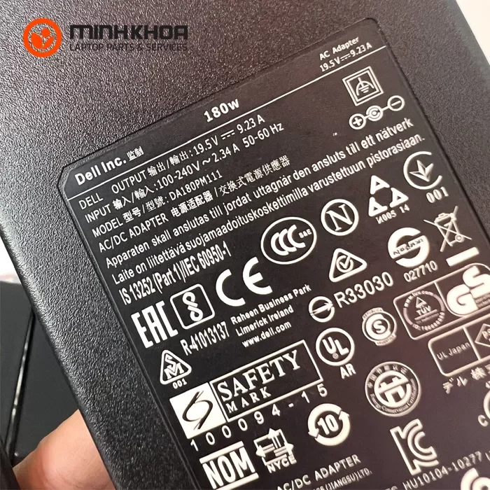 Sạc laptop Dell 180W 19.5V-9.23A đầu lớn 7.4x5mm Zin (1) Sạc Laptop Dell 180w 19.5v 9.23a đầu Lớn 7.4x5mm Zin (1)