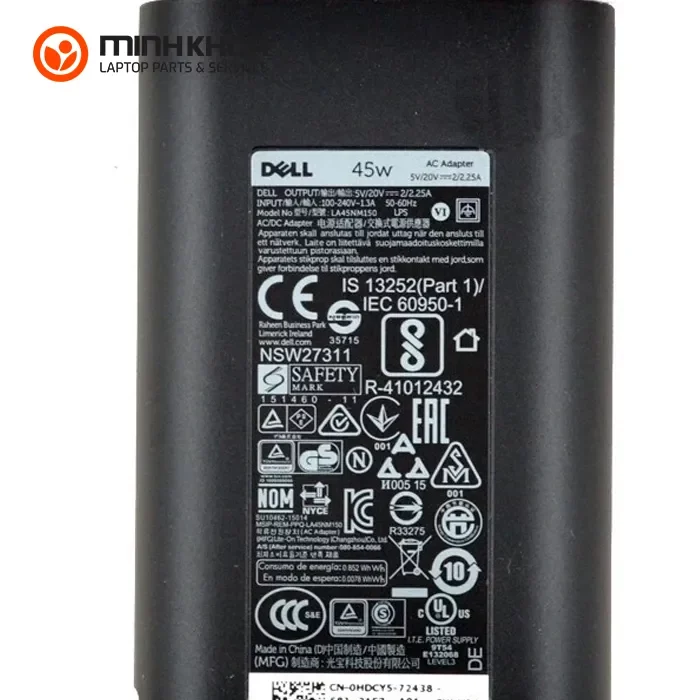 Sạc laptop Dell 45W 20V- 2.25A USB C OVAN Zin Sạc Laptop Dell 45w 20v 2.25a Usb C Ovan Zin