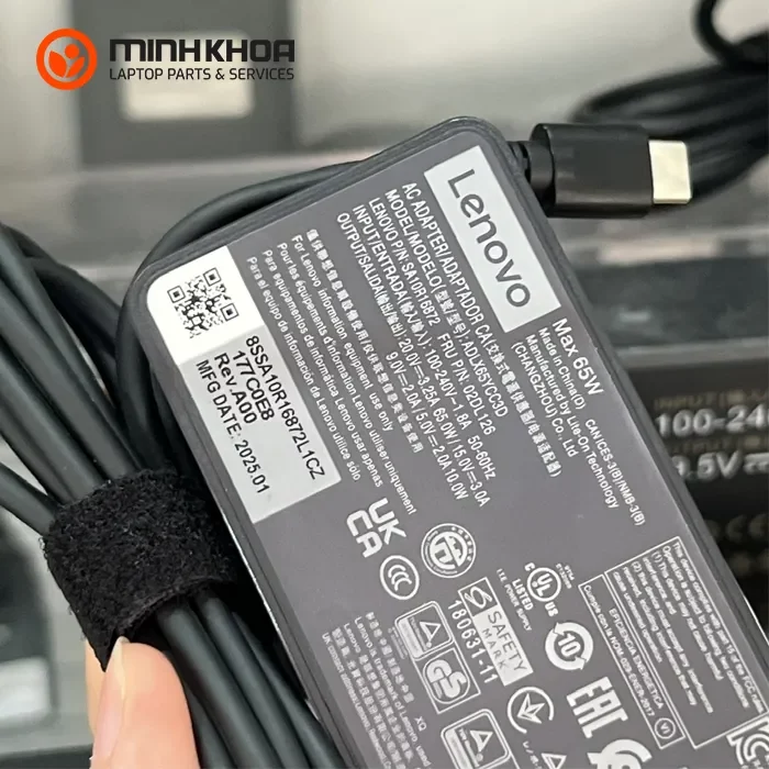 Sạc laptop Lenovo 65W 20V-3.25A Usb Type C (1) Sạc Laptop Lenovo 65w 20v 3.25a Usb Type C (1)