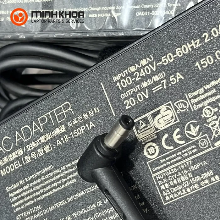 Sạc laptop Asus 150W 20V-7.5A đầu thường 5.5x2.5mm Zin (3) Sạc Laptop Asus 150w 20v 7.5a đầu Thường 5.5x2.5mm Zin (3)