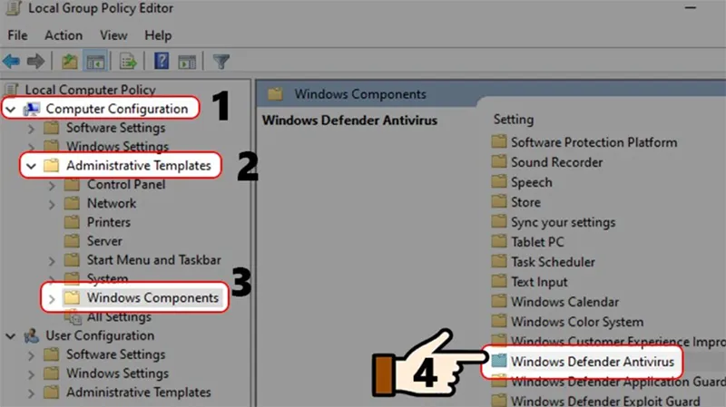 Cách Tắt Windows Defender Win 10 (3)