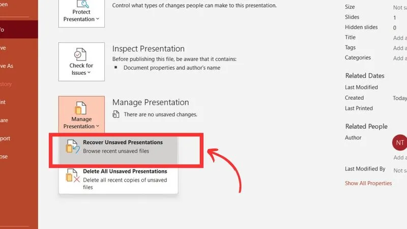 Cách Khôi Phục File Powerpoint Chưa Save (15)