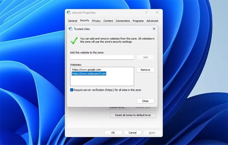 Cách Thêm Trang Web đáng Tin Cậy Trên Windows 11 (5)