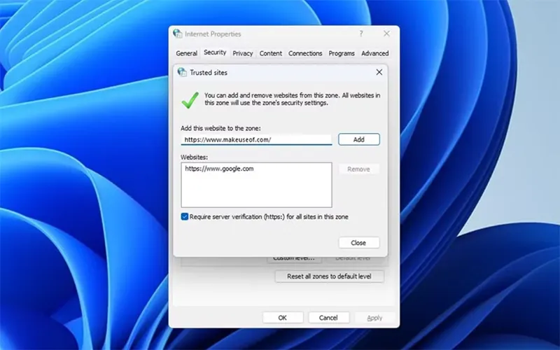 Cách Thêm Trang Web đáng Tin Cậy Trên Windows 11 (7)