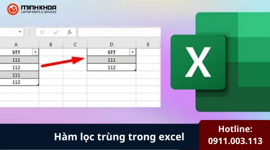 Hàm Lọc Trùng Trong Excel (1)