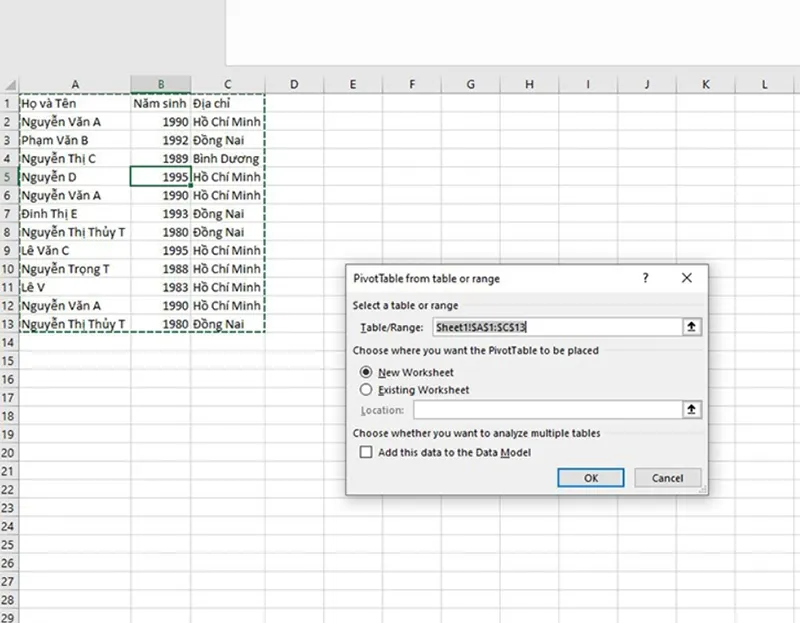 Hàm Lọc Trùng Trong Excel (2)