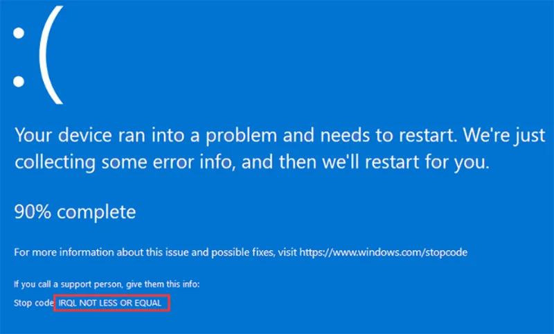Lỗi Irql Not Less Or Equal (10)