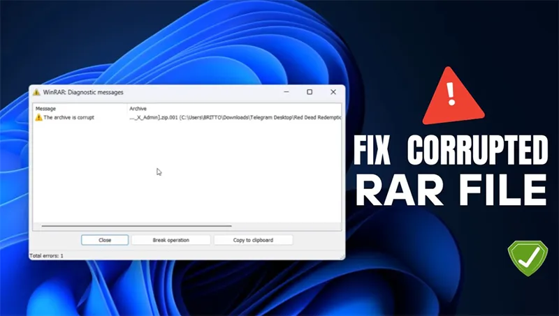 Lỗi The Archive Is Corrupted Zip, File Rar Bị Corrupt (2)