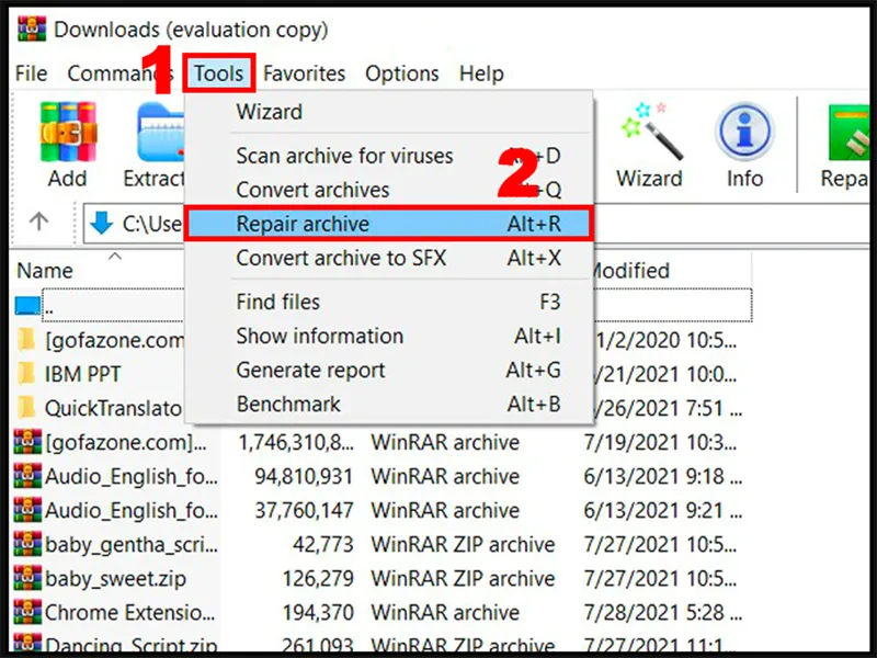 Lỗi The Archive Is Corrupted Zip, File Rar Bị Corrupt (3)